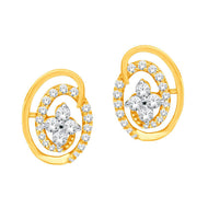 18K Luxurious Spiral Gold Stud Earrings