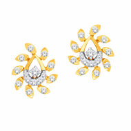 Radiant Paisley 18K Diamond Studs with Vintage Charm