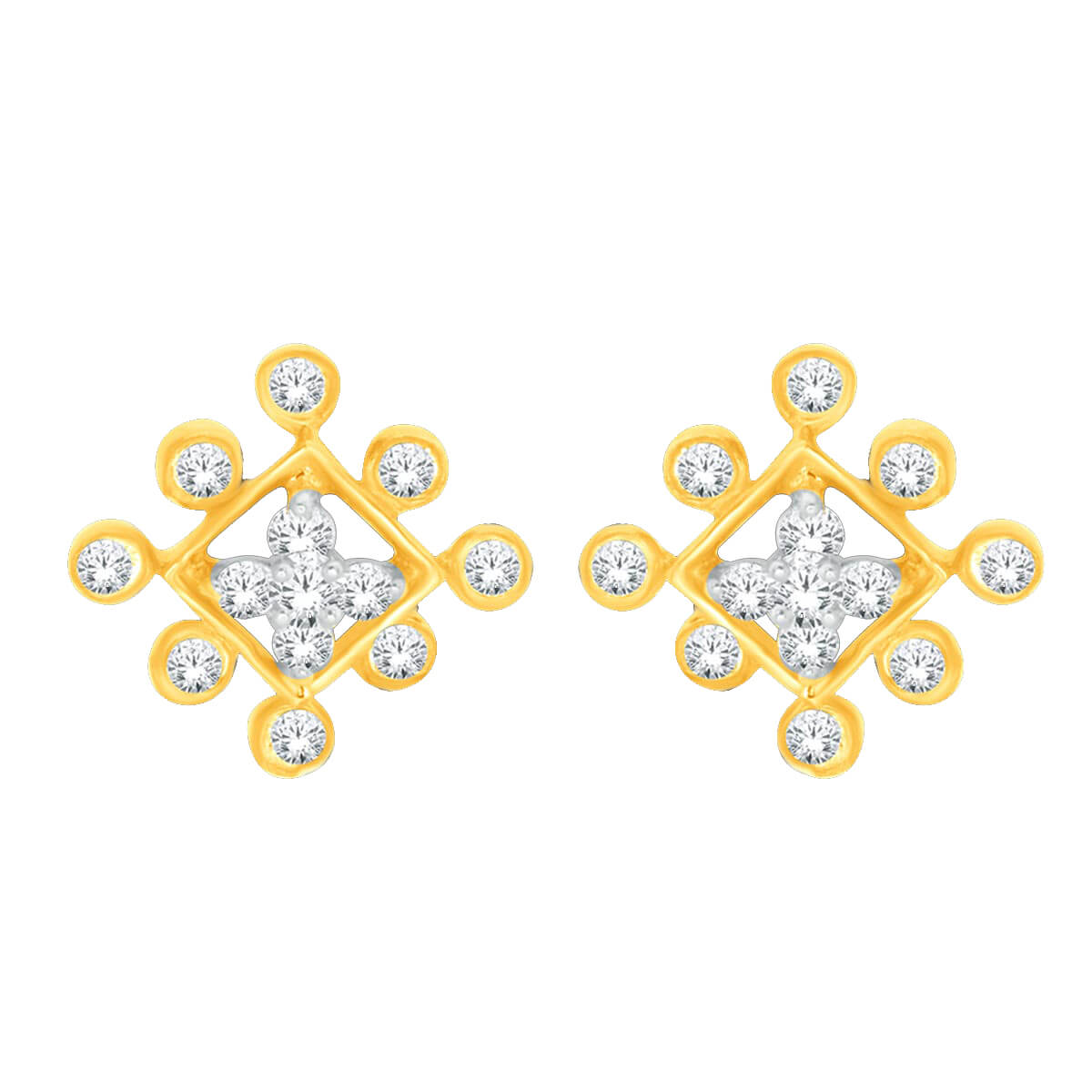 18K Gleaming Sunlit Bud Gold Stud Earrings