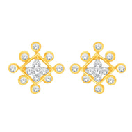 18K Gleaming Sunlit Bud Gold Stud Earrings