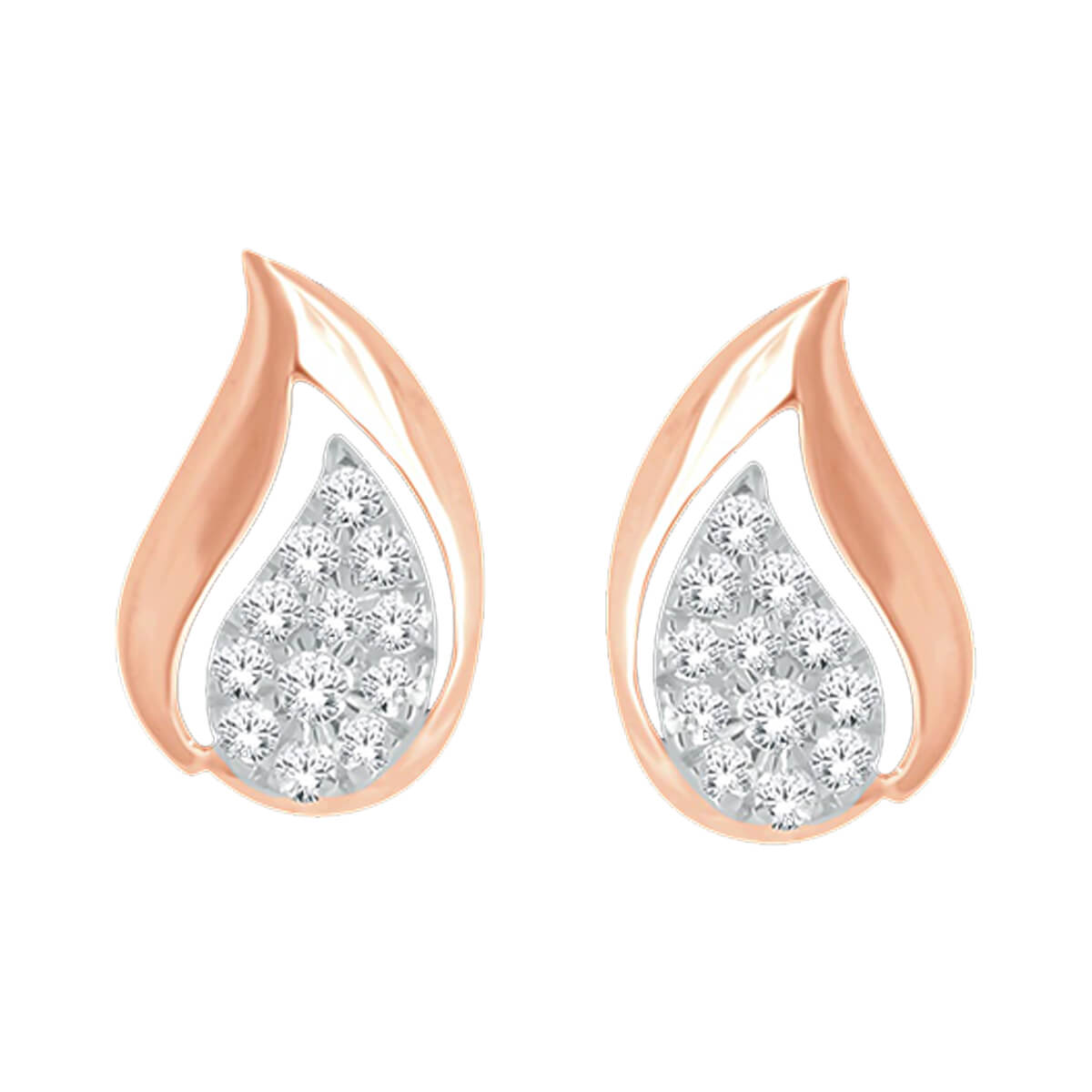 Forever Elegant Paisley Shape 18K Diamond Studs