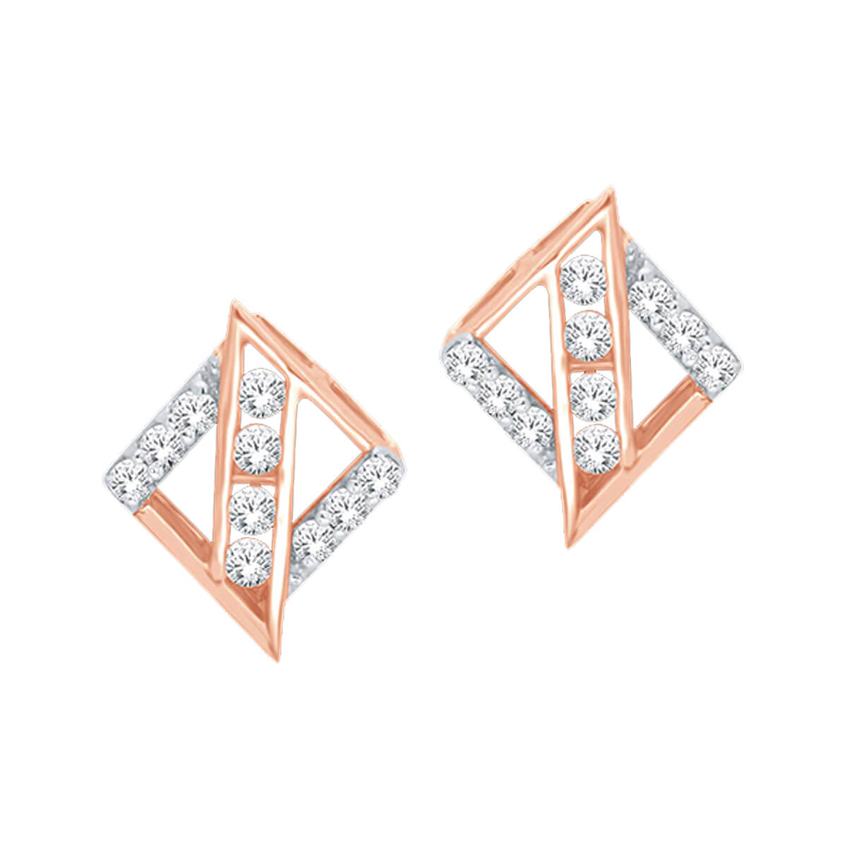 Lightweight Elegant Square Studs in 18K Gold