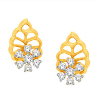 Graceful 18K Diamond Floral Studs with Cheerful Vibe