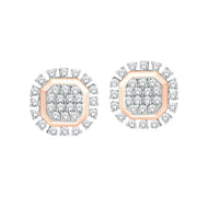 18K Square Stud Earrings for Cheerful Grace