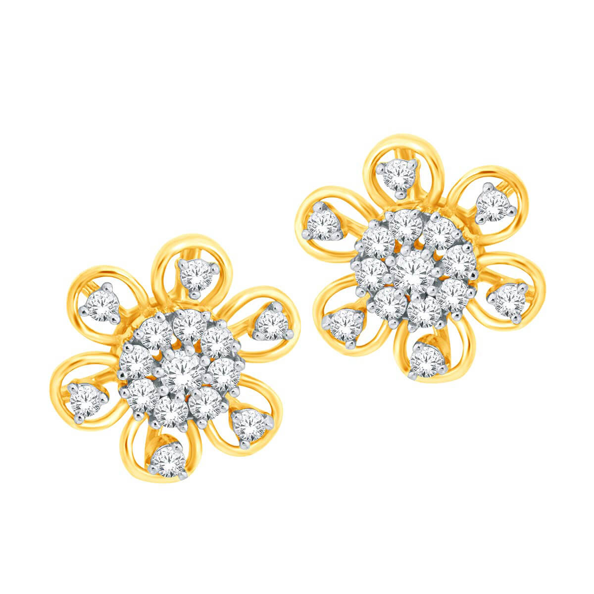 Diamond Studs with Luxurious Floral Motifs 18K