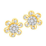 Diamond Studs with Luxurious Floral Motifs 18K