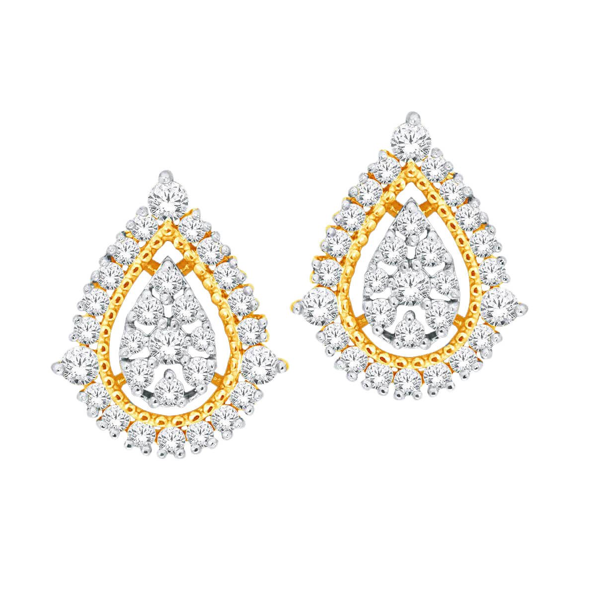 Gleaming Magnificent 18K Gold Studs
