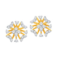 Sparkling 18K Diamond Floral Studs for a Sophisticated Look