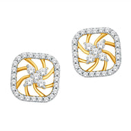 18K Square Stud Earrings for a Dazzling Grace