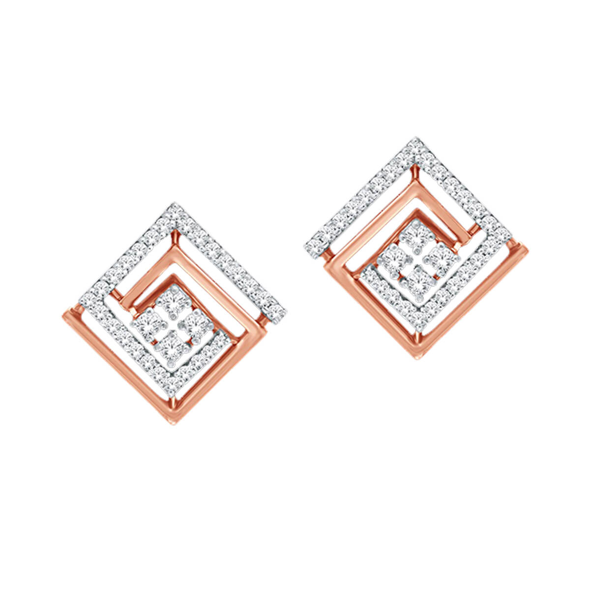 Modern Elegant 18K Diamond Studs