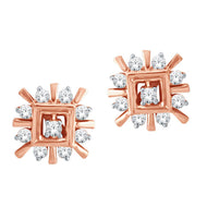 18K Square Flora Studs For Charming Elegance