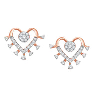 18K Miniature Heart Studs for Dazzling Glow