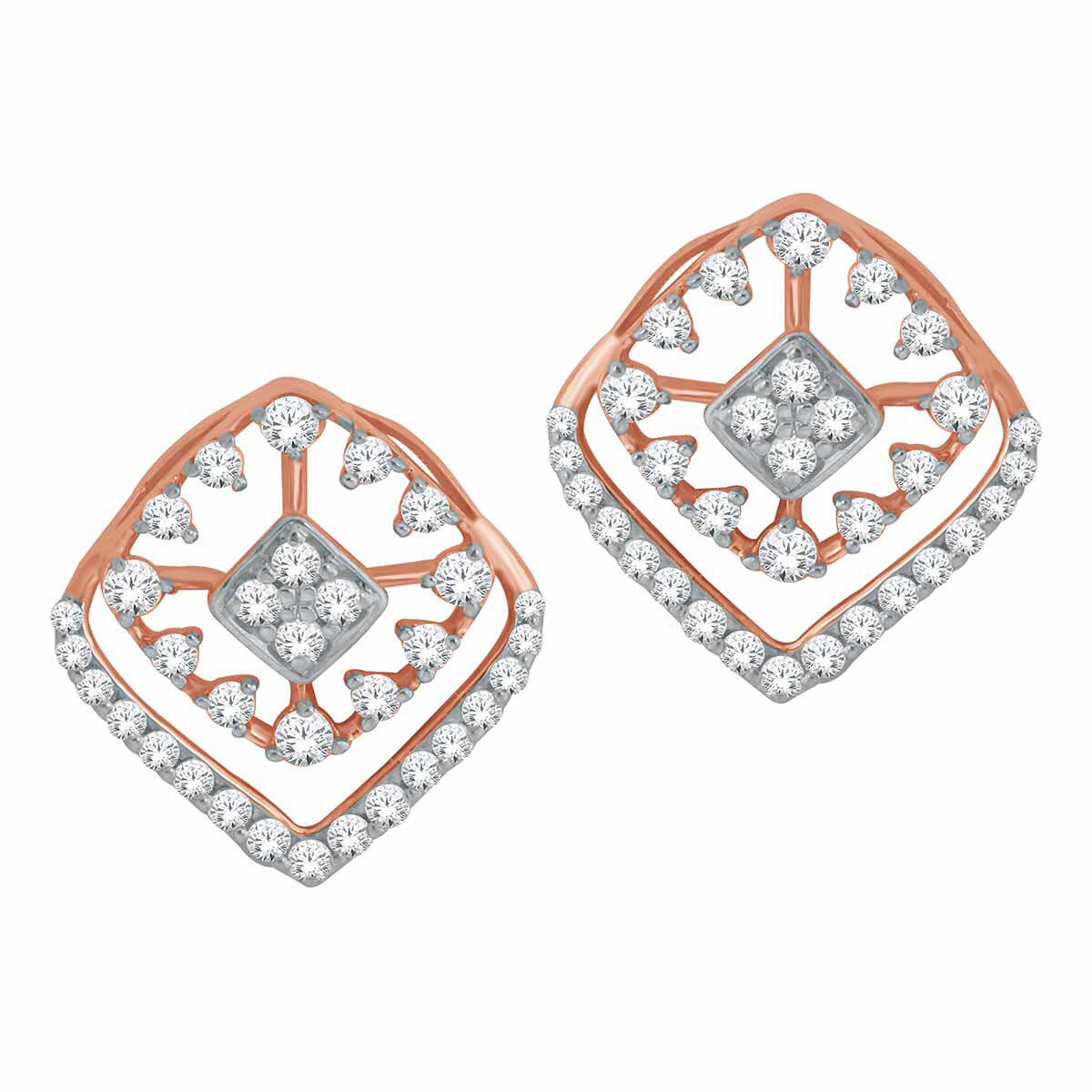 Delicate Vivid Square Studs 18K