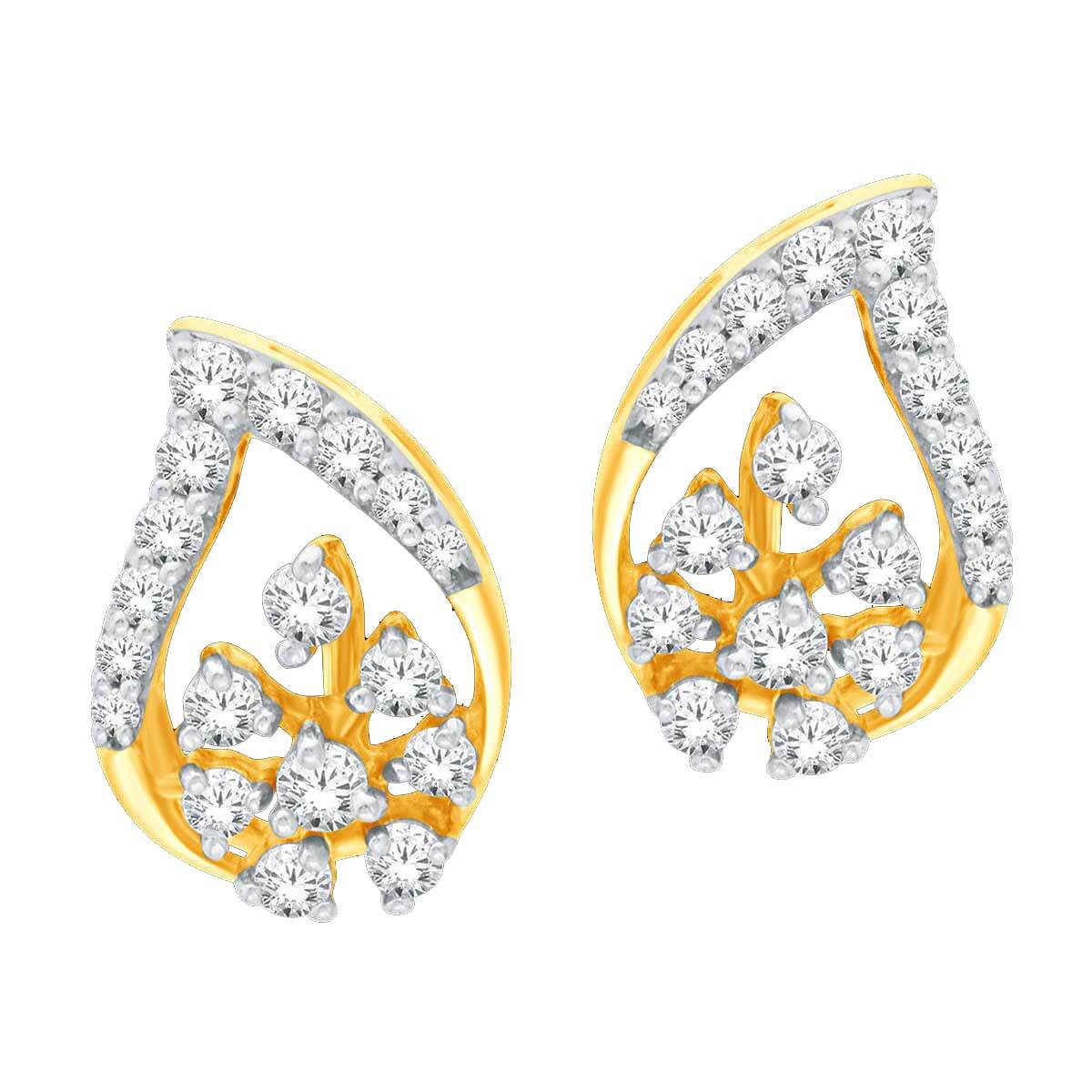 Luxurious Paisley Diamond Studs