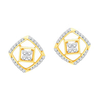 Golden Blooming Flora Box Studs 18K
