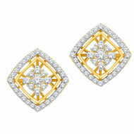 Delightful 18K Diamond Studs with Artful Crafting