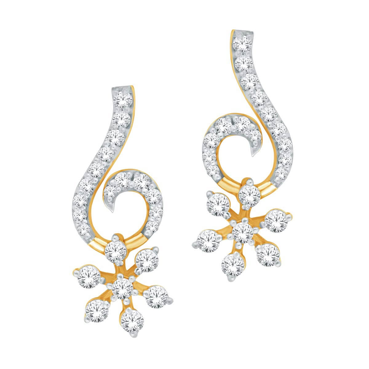 Minimalist 18K Diamond Floral Studs