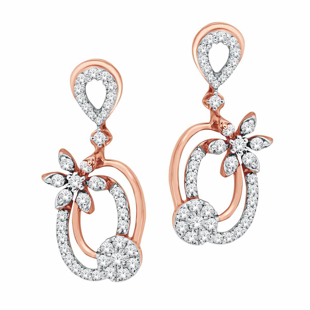 Glittering Shimmer Flora Gold Danglers