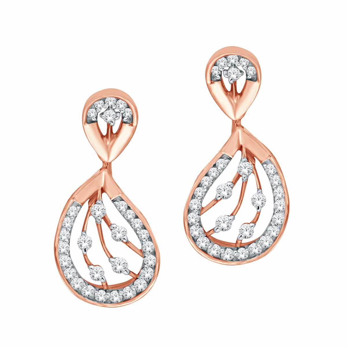 18K Gold Dangler Earrings with a Charming Swirl