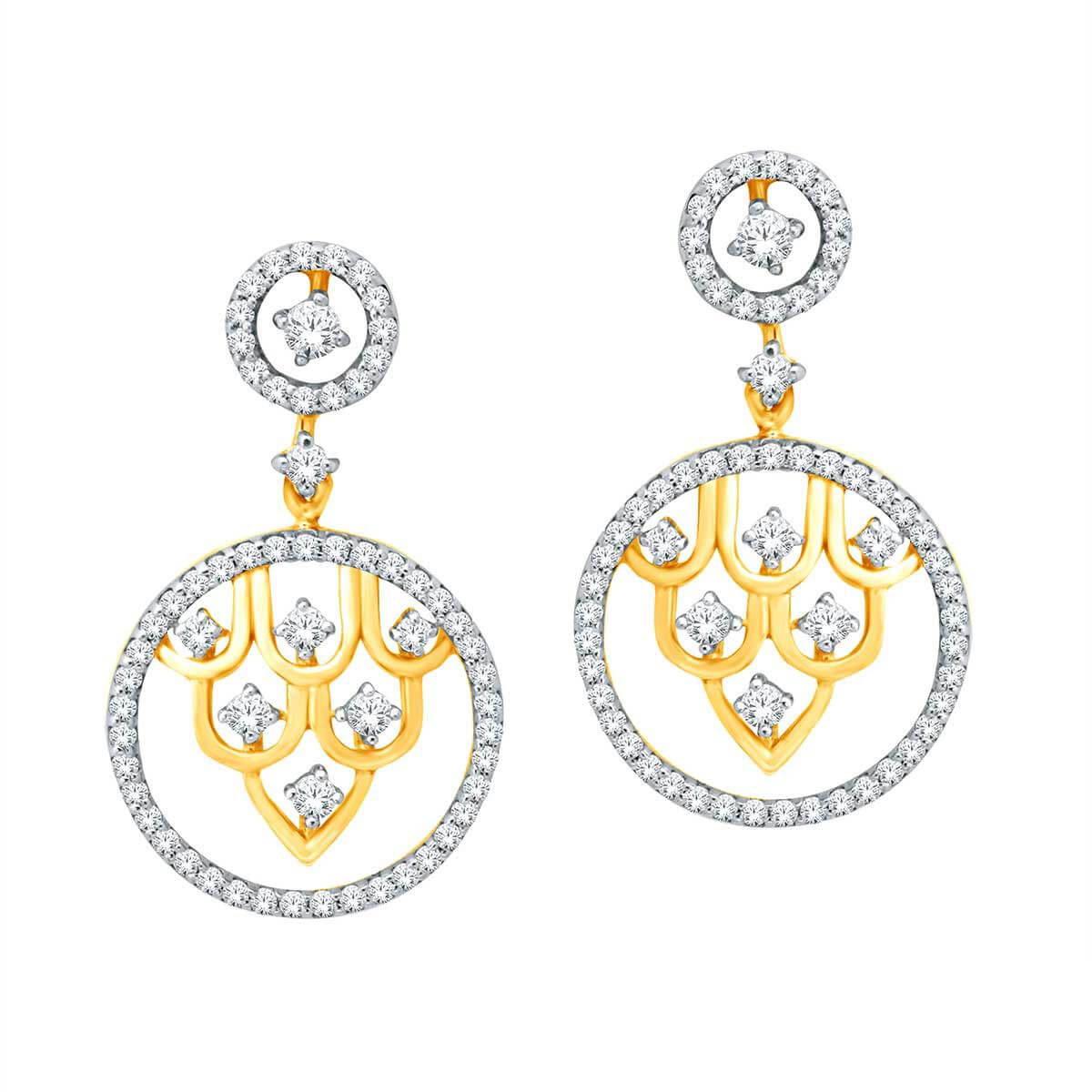 Spherical Elegance Diamond Danglers 18K