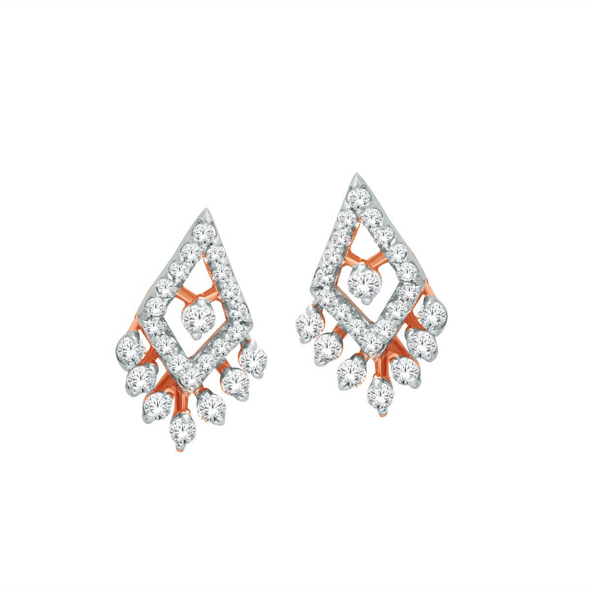 Dazzling Elegance 18K Rose Gold Studs