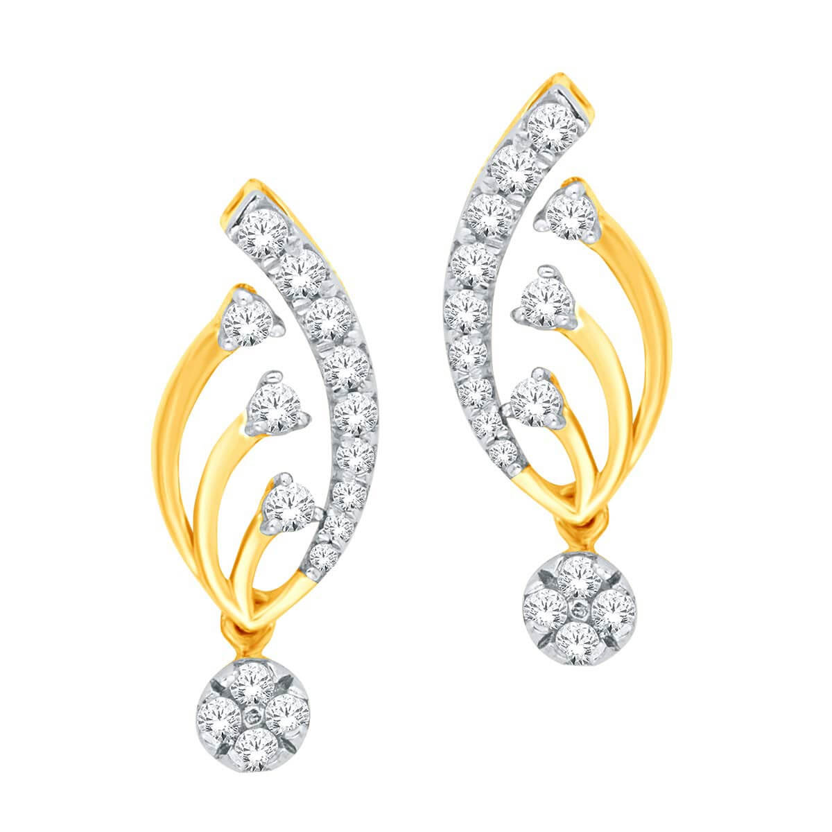 Luxurious Swirling-Style Studs with Exclusive Diamonds