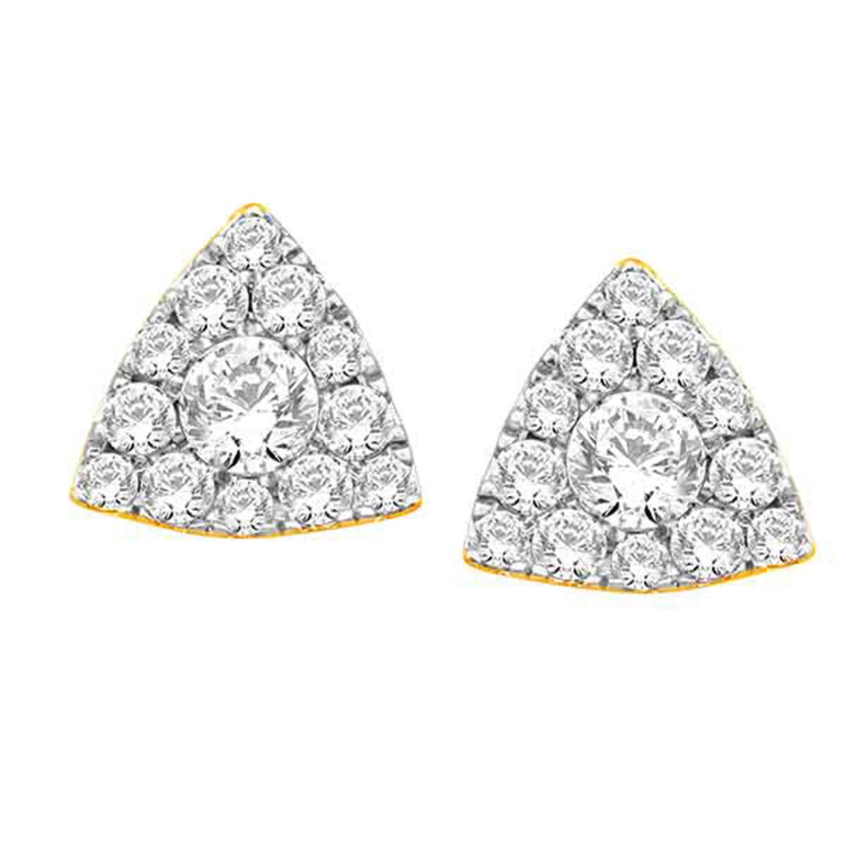 Elegantly Crafted Triangular Diamond Studs