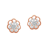 Gleaming Blossom 18K Rose Gold Studs
