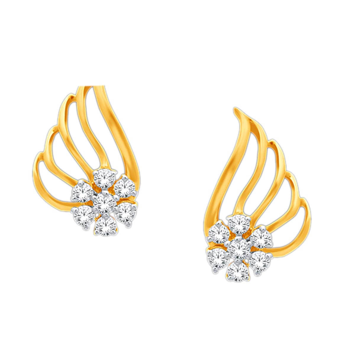 Charming Butterfly Motif 18K Gold Studs