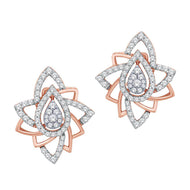 18K Radiant Elegant Paisley Spiral Gold Stud Earrings