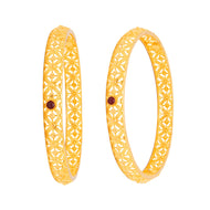 Classy Floral Gleam Gold Bangle