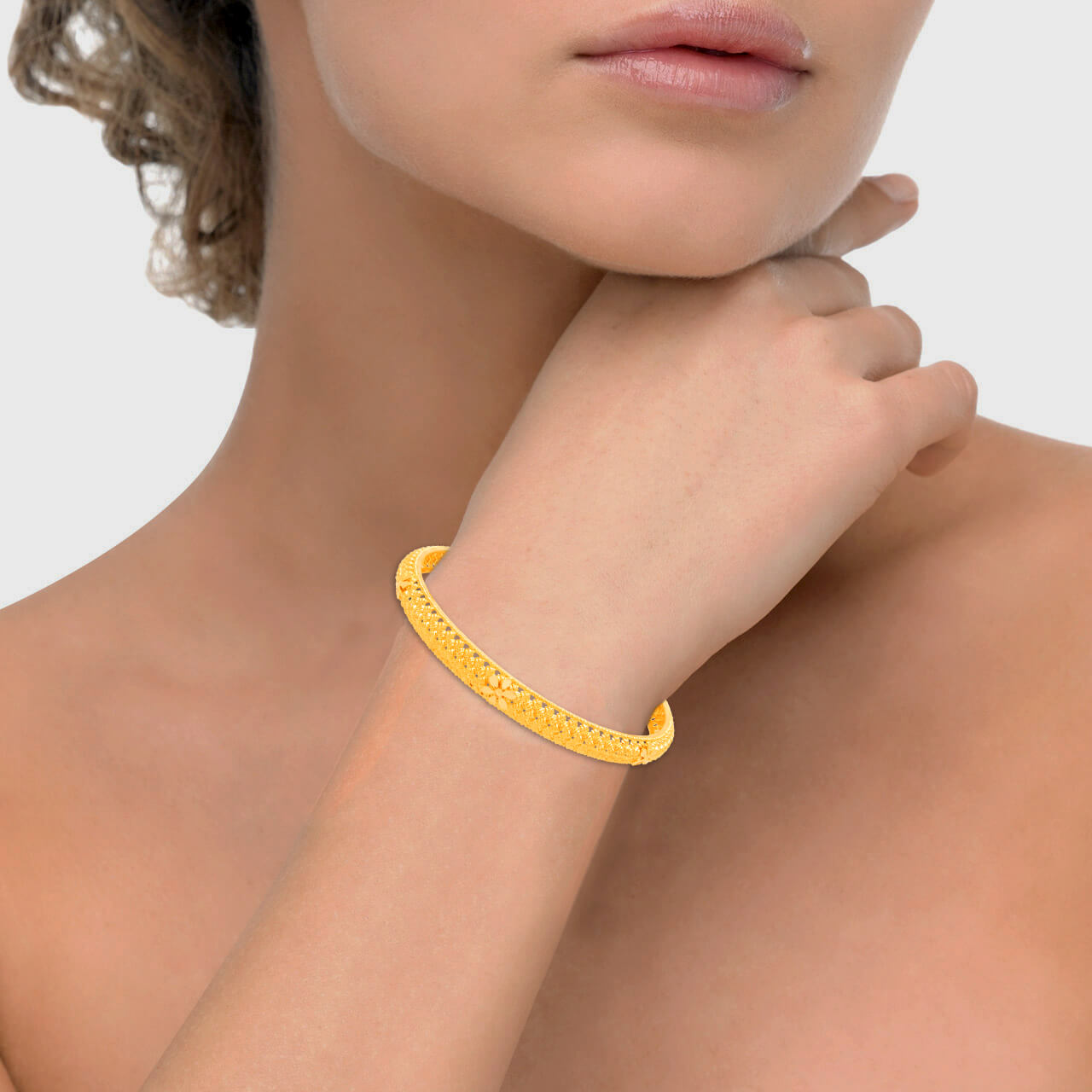 Sleek Charm Gold Bangle