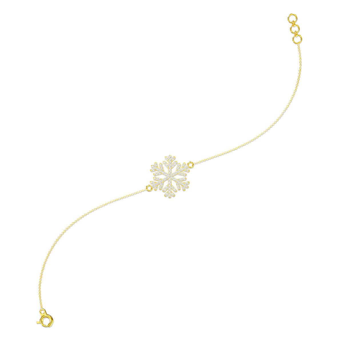 Elegant Snowflake Gold Bracelet