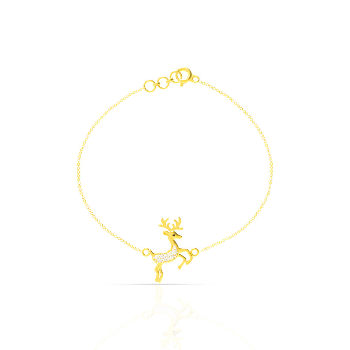 Charming Reindeer Gold Bracelet