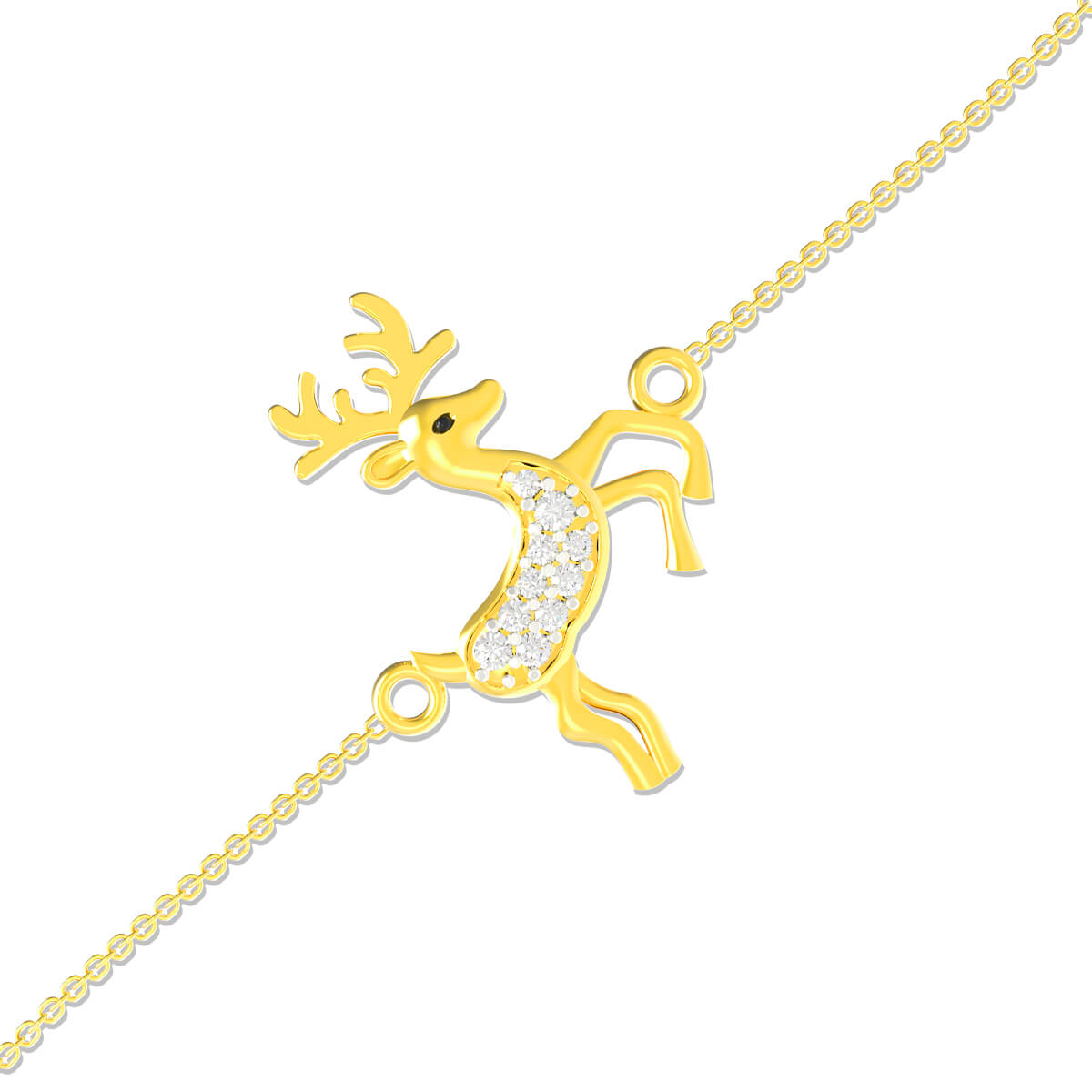 Charming Reindeer Gold Bracelet