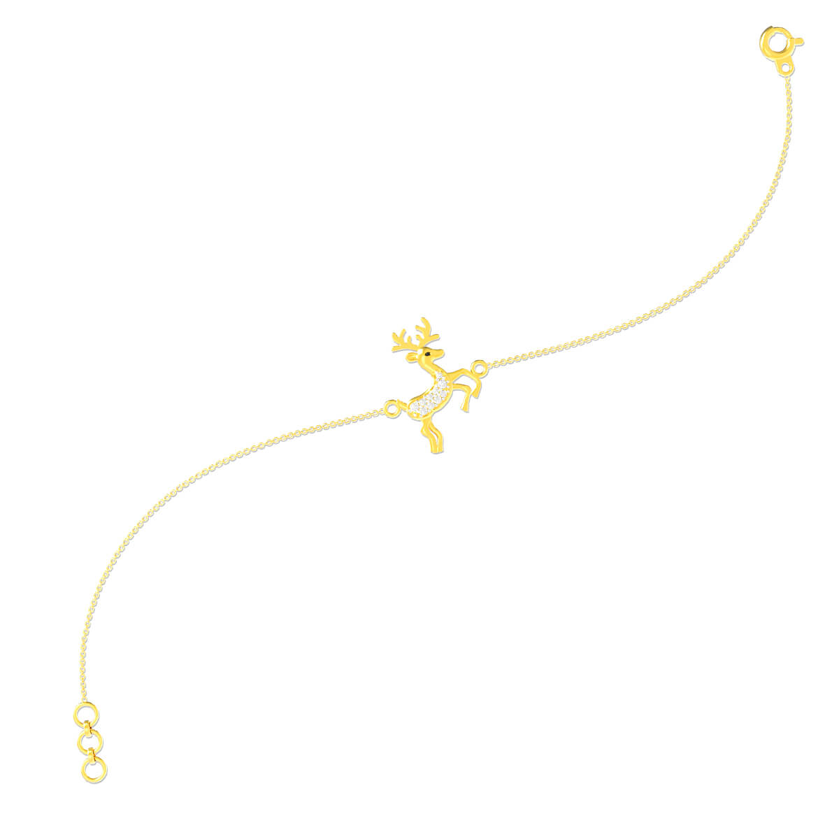 Charming Reindeer Gold Bracelet