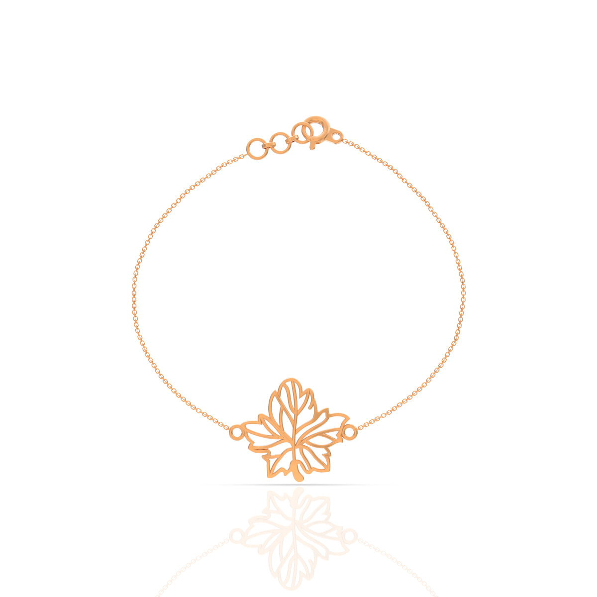 Graceful Leafy Glow Gold Bracelet