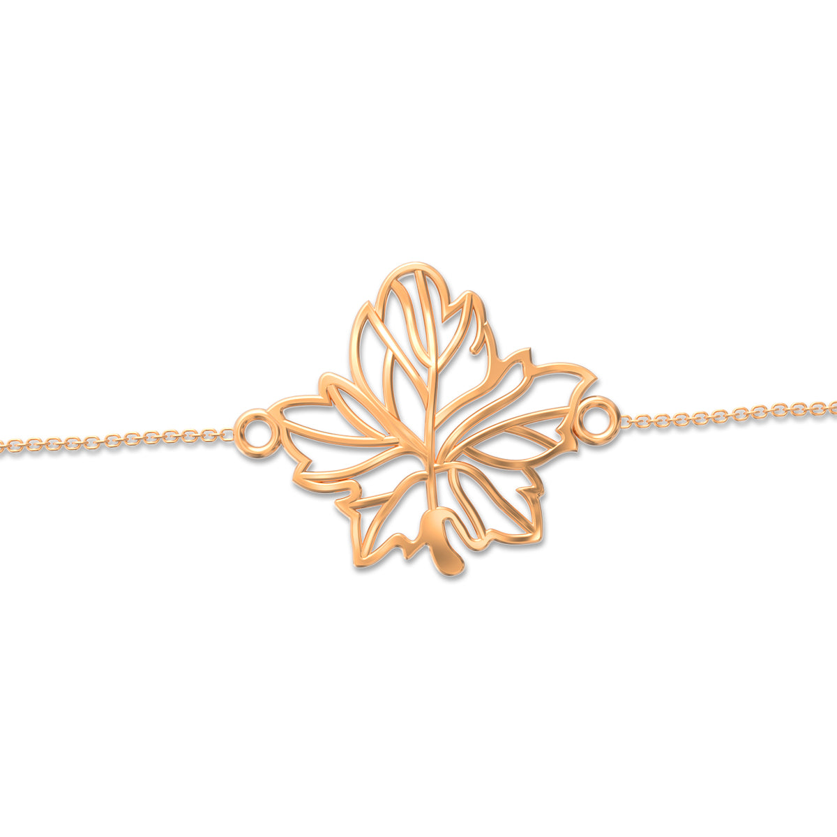 Graceful Leafy Glow Gold Bracelet