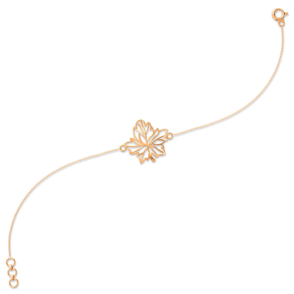 Graceful Leafy Glow Gold Bracelet