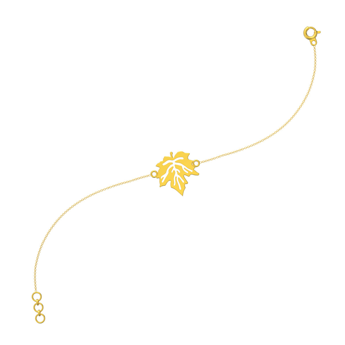 Captivating Leafy Glow Gold Bracelet