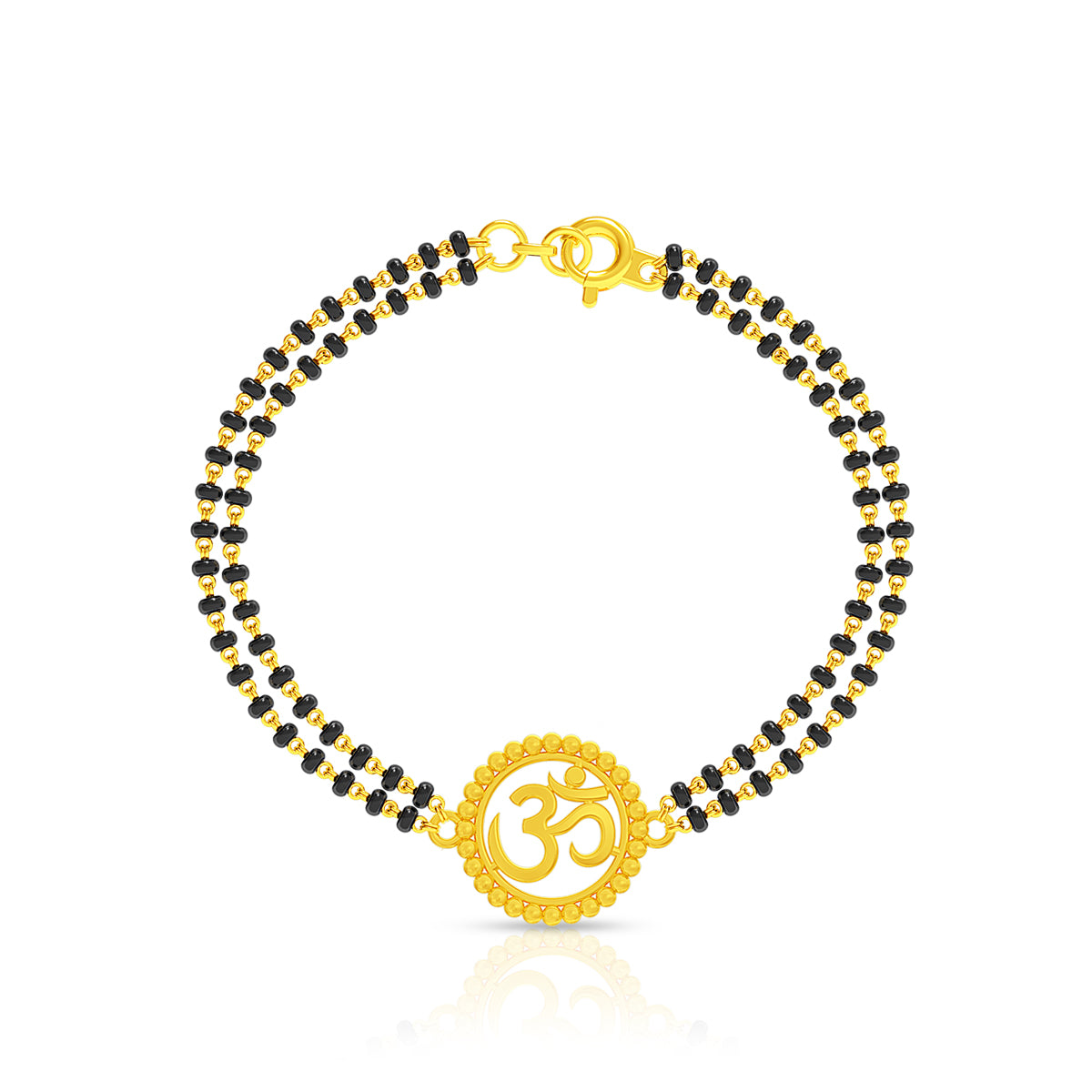 Om Elegance Black Bead Bracelet