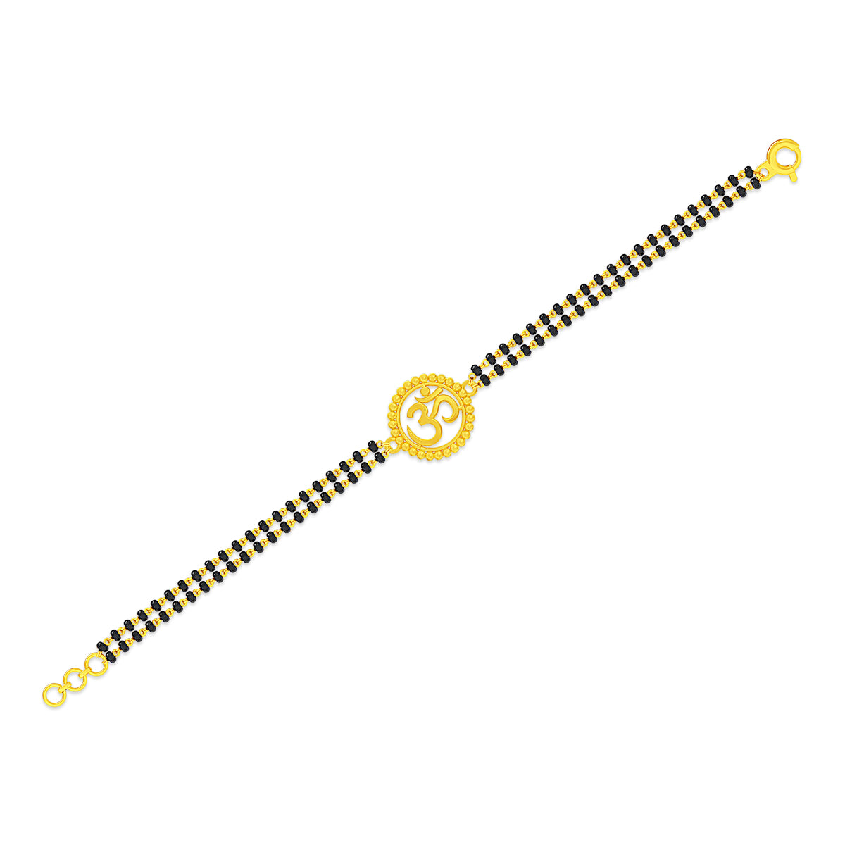Om Elegance Black Bead Bracelet