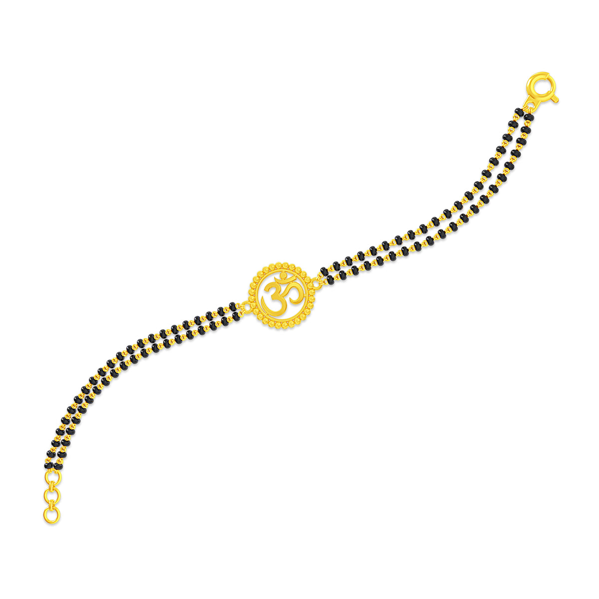 Om Elegance Black Bead Bracelet