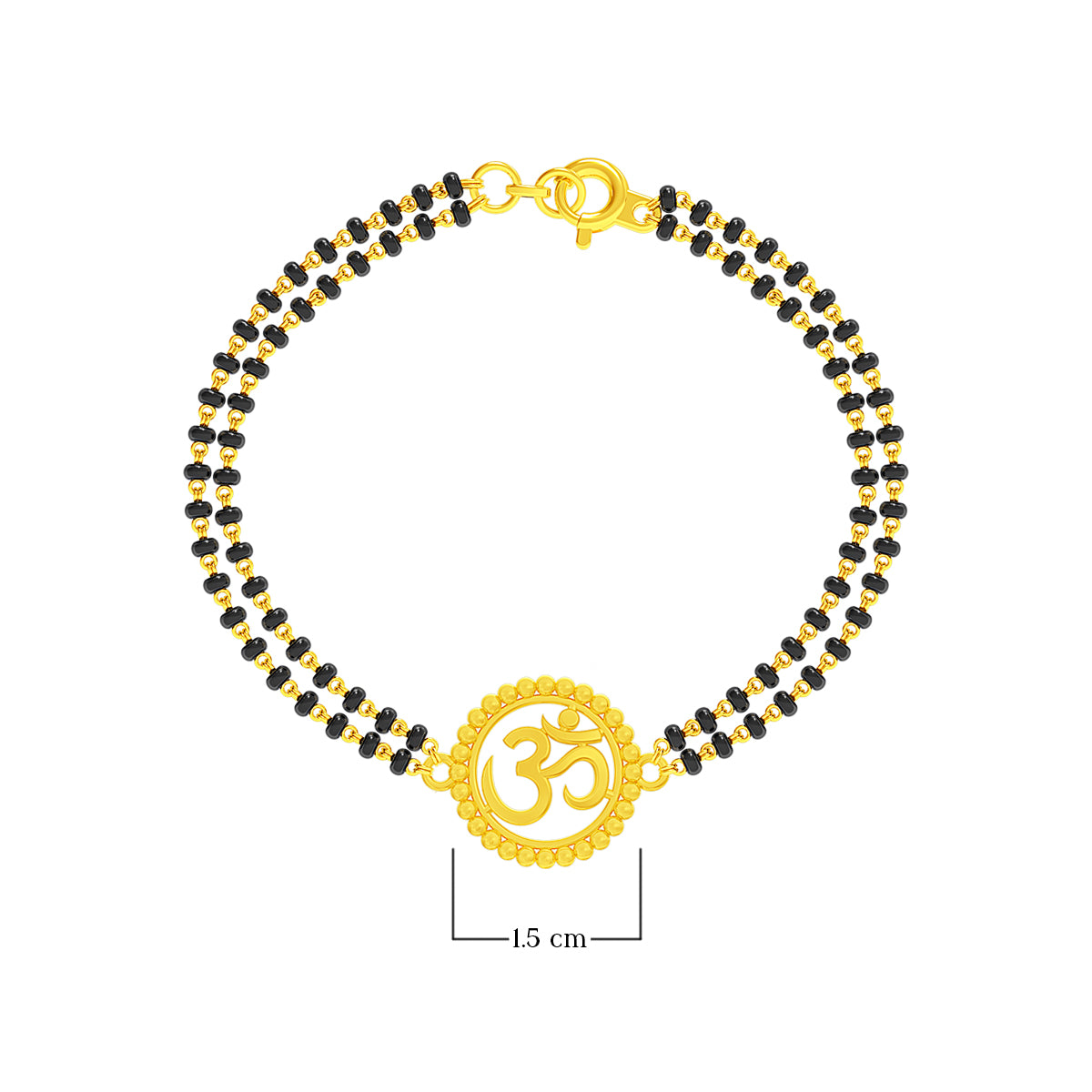 Om Elegance Black Bead Bracelet