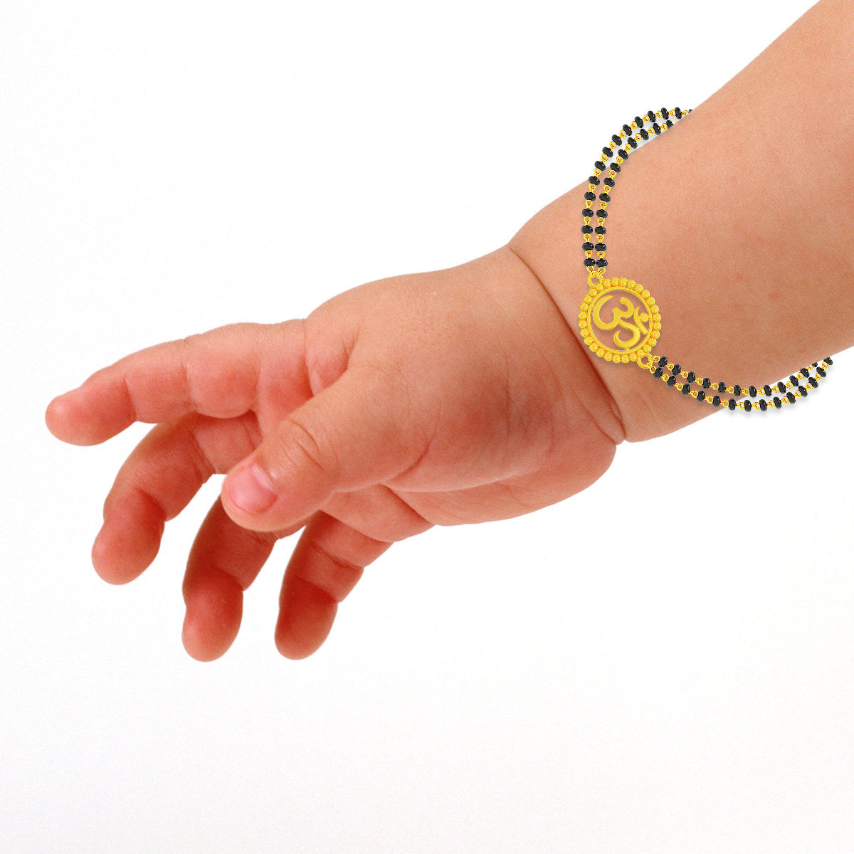 Om Elegance Black Bead Bracelet