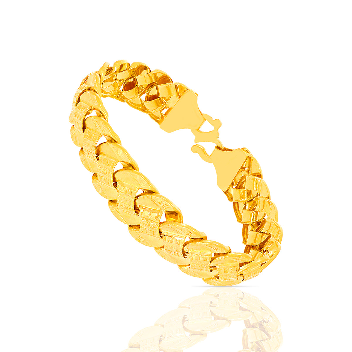 Dashing Elegance 22K Gold Men's Bracelet