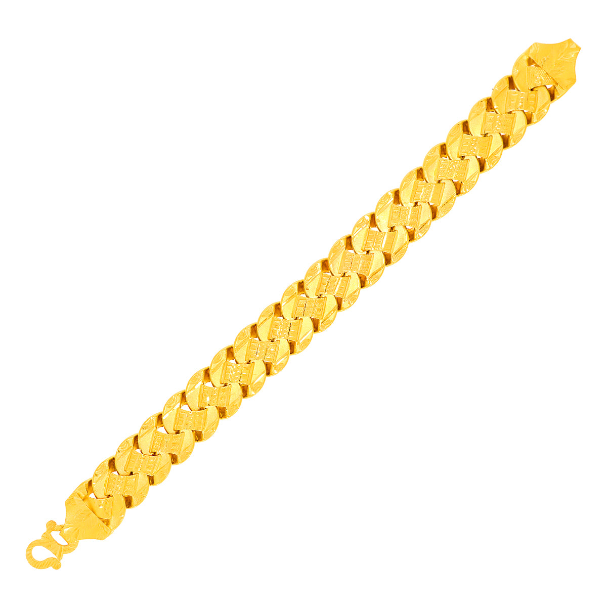Dashing Elegance 22K Gold Men's Bracelet