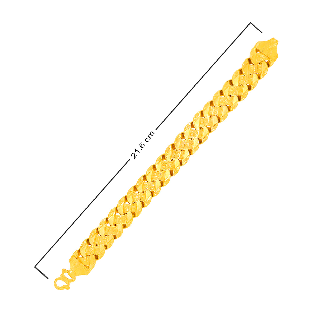 Dashing Elegance 22K Gold Men's Bracelet