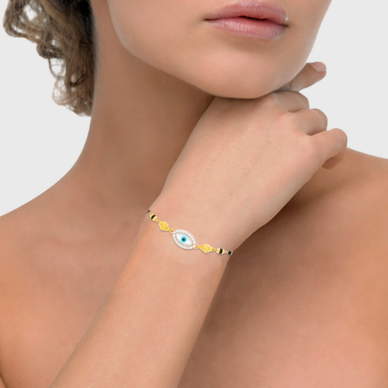Eye of Serenity Gold Mangalsutra Bracelet