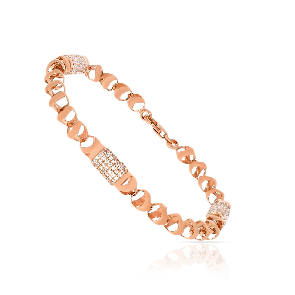 Sleek Elegance Rose Gold Men Bracelet 18K
